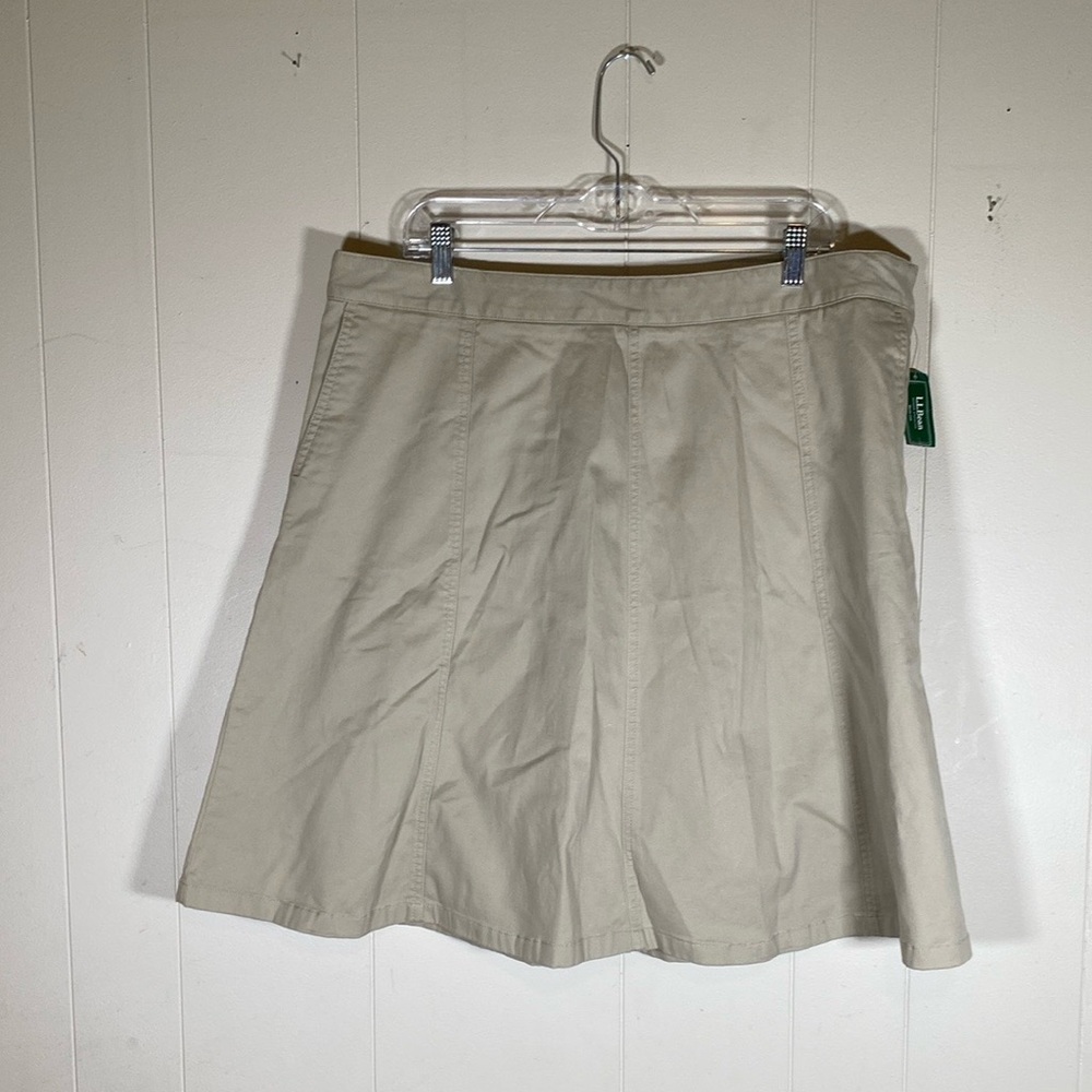 L.L. Bean Women's beans gored skirt twill misses size 20 petite khaki